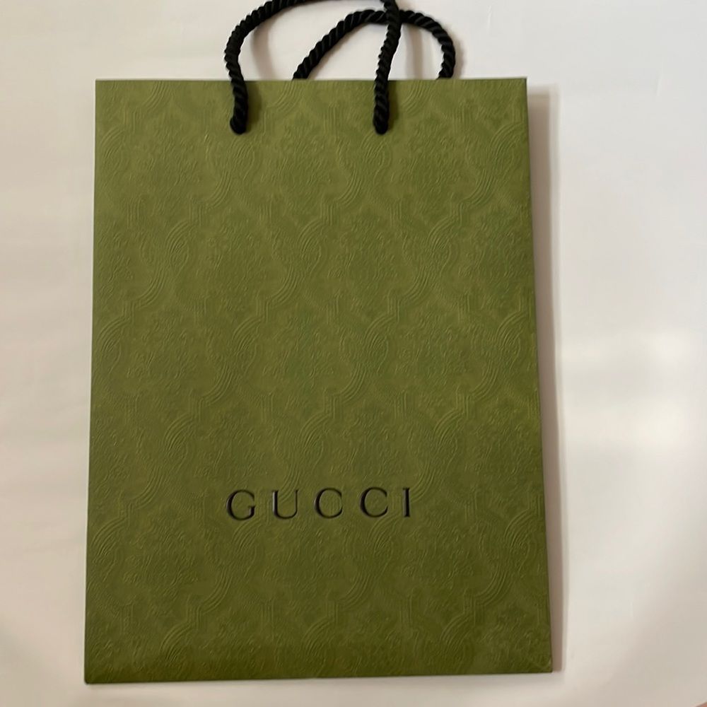 Gucci Green Brocade Shopping Bag Gift Bag